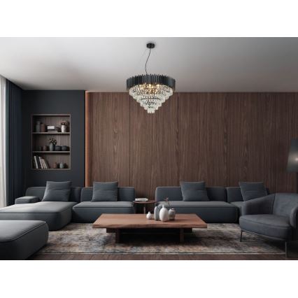 Brilagi - Taklampa med vajerupphängning CARLOS 11xE14/40W/230V Ø 80 cm