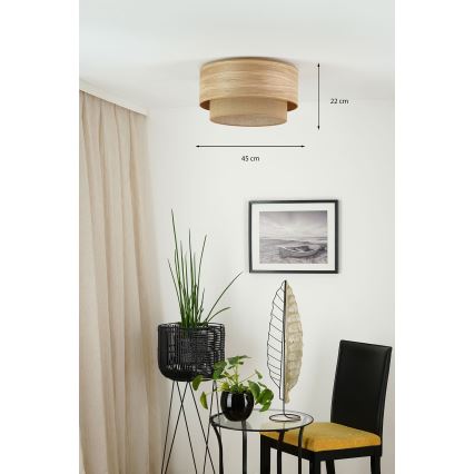 Brilagi - Taklampa MONTANA BOHO 1xE27/15W/230V diameter 45 cm brun