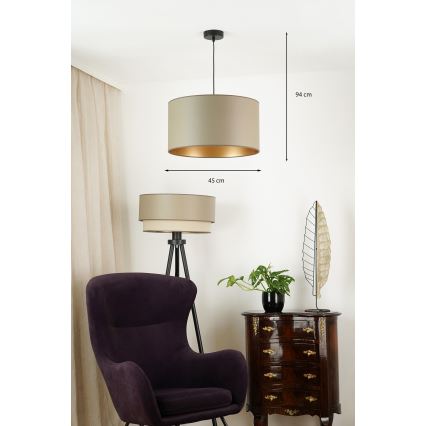 Brilagi - Taklampa OREGON ROLLER VEGE 1xE27/15W/230V Ø 45 cm grå