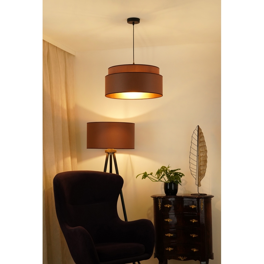 Brilagi - Taklampa OREGON VEGE 1xE27/15W/230V Ø 45 cm brun