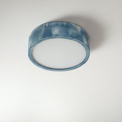 Brilagi - Taklampa PINO 1xE27/15W/230V furu/blå Ø 27,5 cm