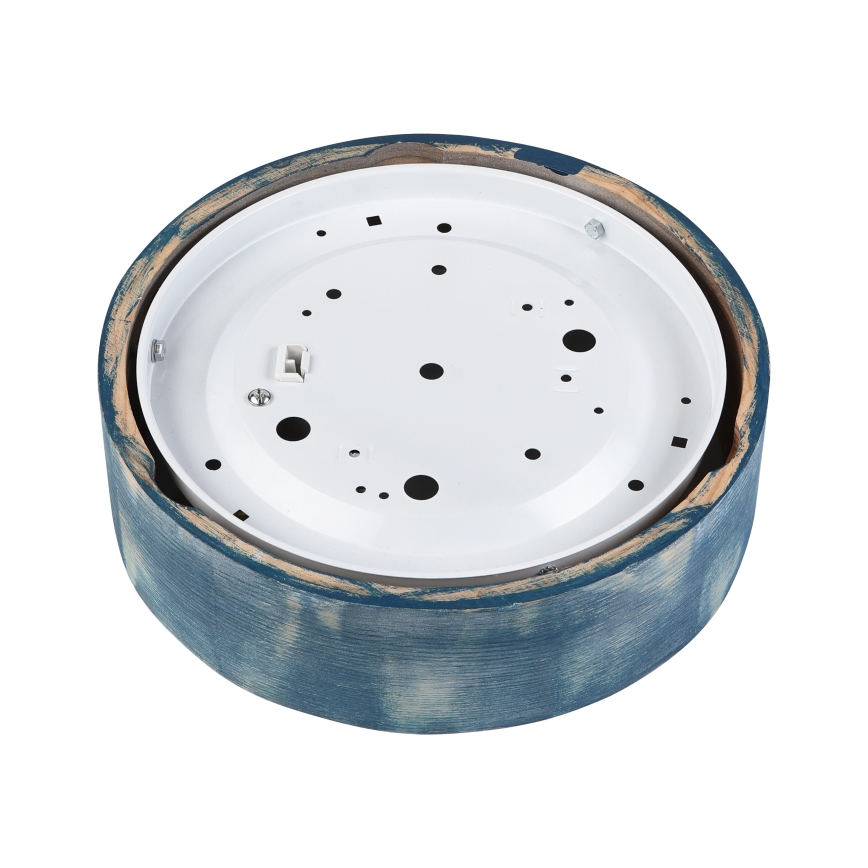 Brilagi - Taklampa PINO 1xE27/15W/230V furu/blå Ø 27,5 cm