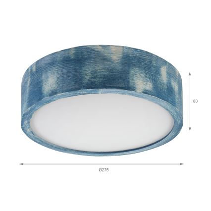 Brilagi - Taklampa PINO 1xE27/15W/230V furu/blå Ø 27,5 cm