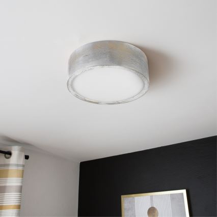 Brilagi - Taklampa PINO 1xE27/15W/230V furu/silverfärgad Ø 27,5 cm