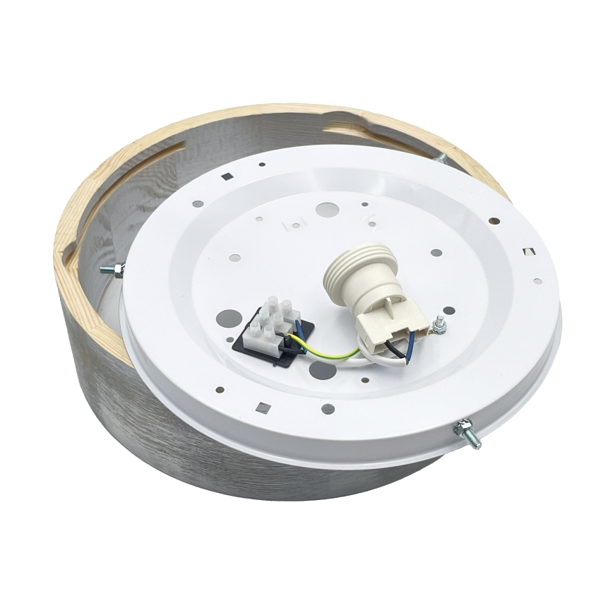Brilagi - Taklampa PINO 1xE27/15W/230V furu/silverfärgad Ø 27,5 cm
