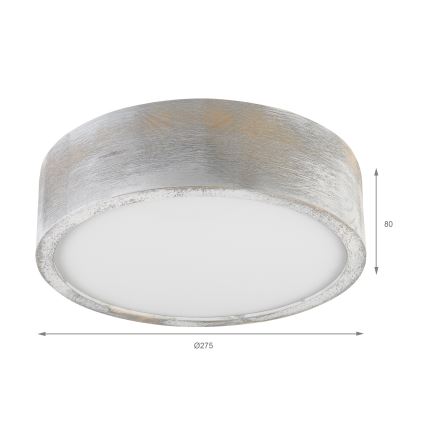 Brilagi - Taklampa PINO 1xE27/15W/230V furu/silverfärgad Ø 27,5 cm