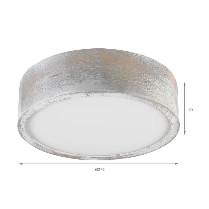 Brilagi - Taklampa PINO 1xE27/15W/230V furu/silverfärgad Ø 27,5 cm