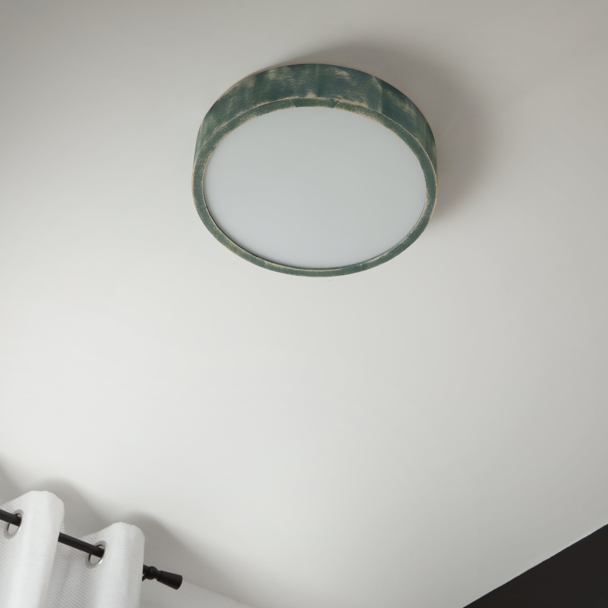 Brilagi - Taklampa PINO 2xE27/15W/230V furu/grön Ø 37,5 cm