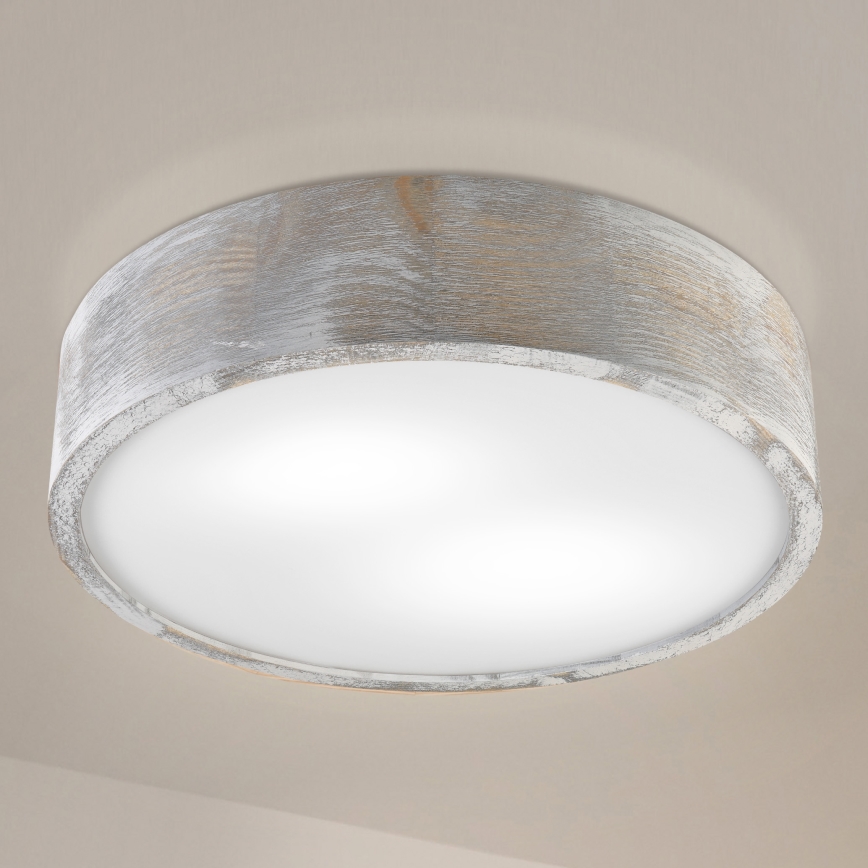 Brilagi - Taklampa PINO 2xE27/15W/230V furu/silver Ø 37,5 cm