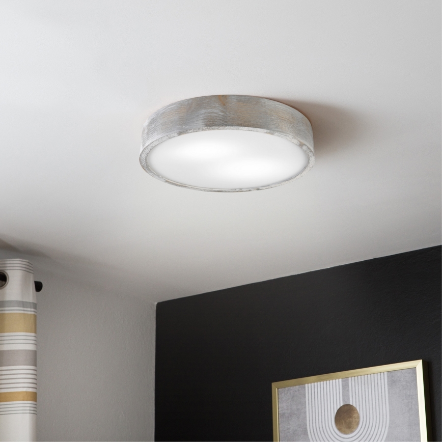 Brilagi - Taklampa PINO 2xE27/15W/230V furu/silver Ø 37,5 cm