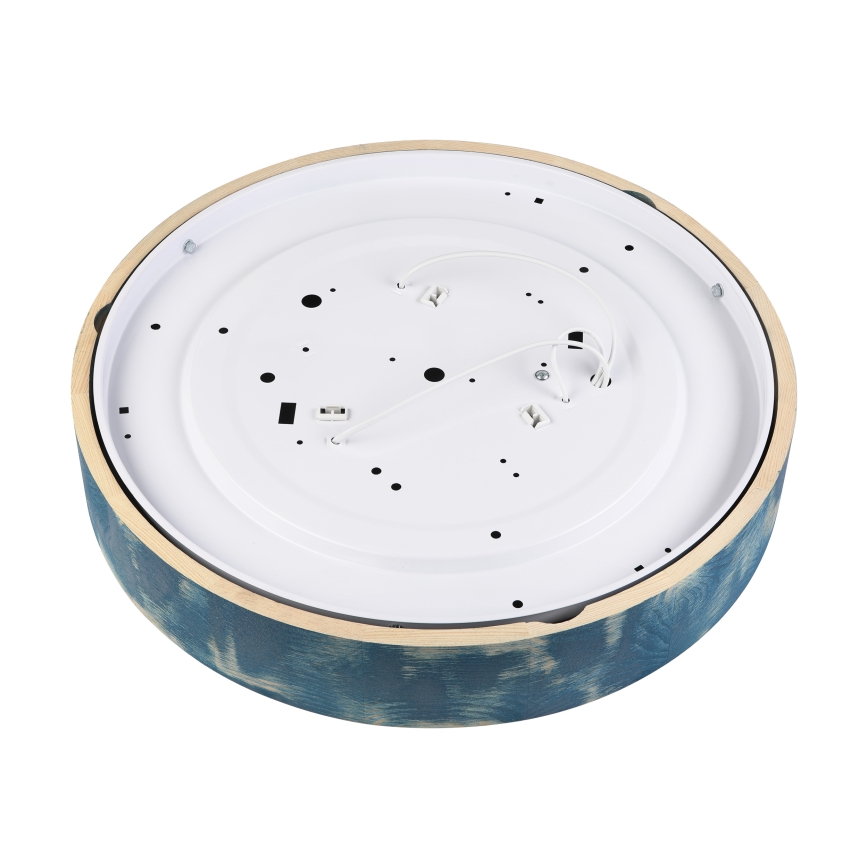 Brilagi - Taklampa PINO 3xE27/15W/230V furu/blå Ø 47,5 cm