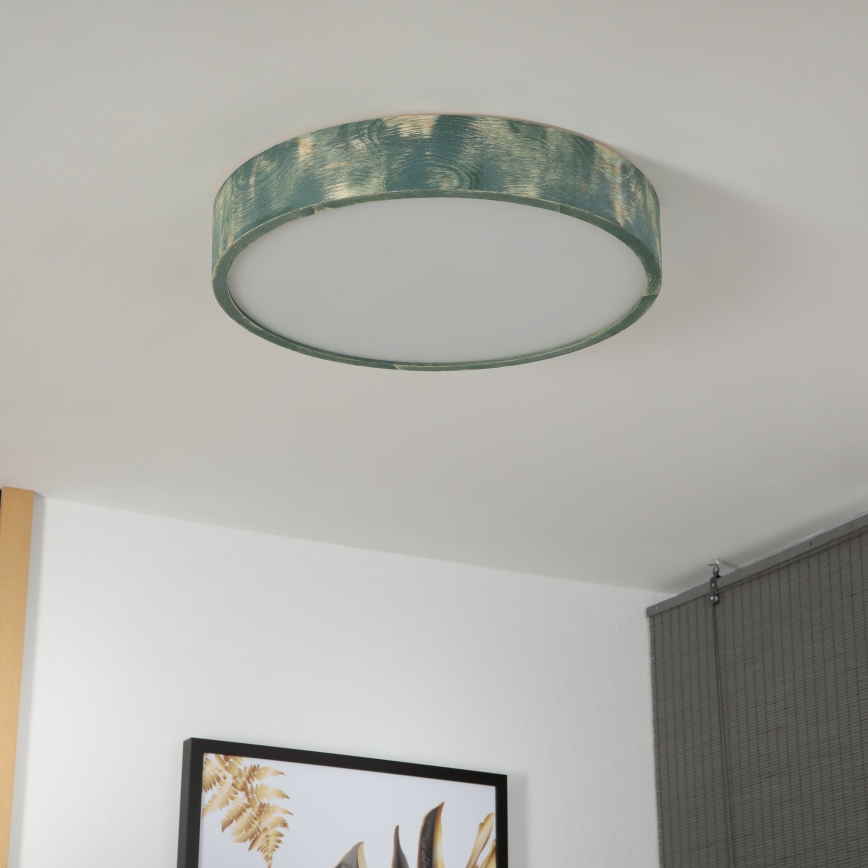 Brilagi - Taklampa PINO 3xE27/15W/230V furu/grön Ø 47,5 cm