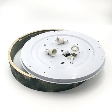 Brilagi - Taklampa PINO 3xE27/15W/230V furu/grön Ø 47,5 cm