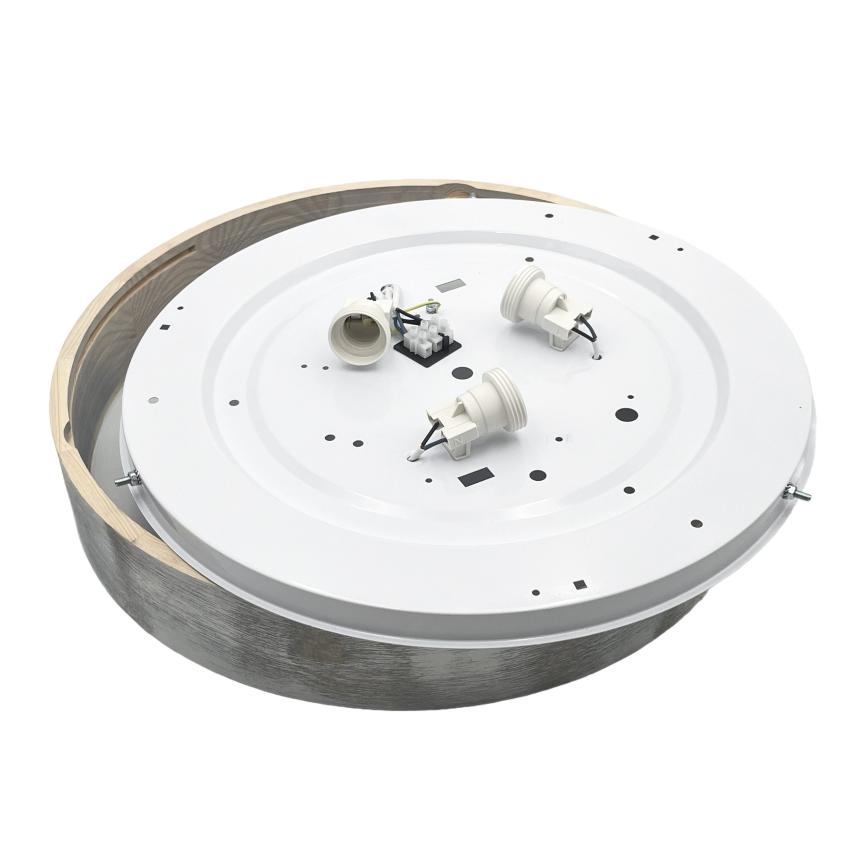 Brilagi - Taklampa PINO 3xE27/15W/230V i furu/silverfärgad Ø 47,5 cm