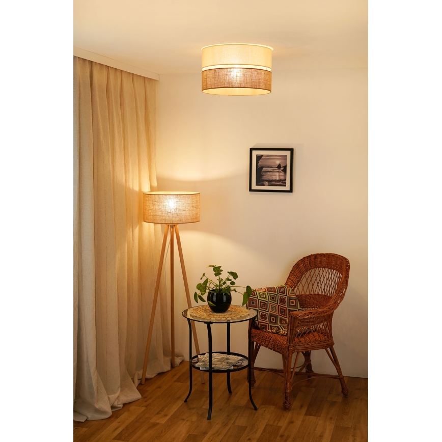 Brilagi - Taklampa ROYAL YUTE 1xE27/15W/230V diameter 40 cm beige/grädde