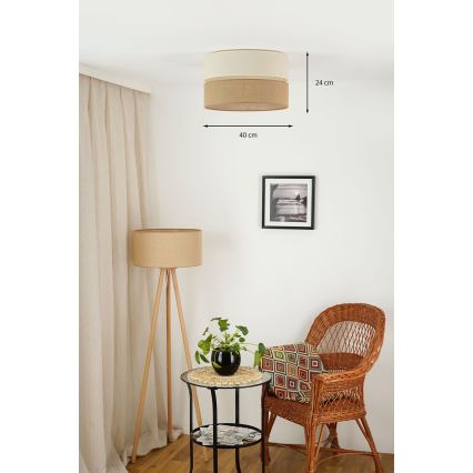Brilagi - Taklampa ROYAL YUTE 1xE27/15W/230V diameter 40 cm beige/grädde