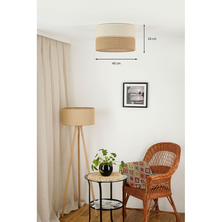 Brilagi - Taklampa ROYAL YUTE 1xE27/15W/230V diameter 40 cm beige/grädde