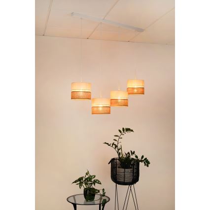 Brilagi - Taklampa ROYAL YUTE 4xE27/15W/230V beige/kräm/vit