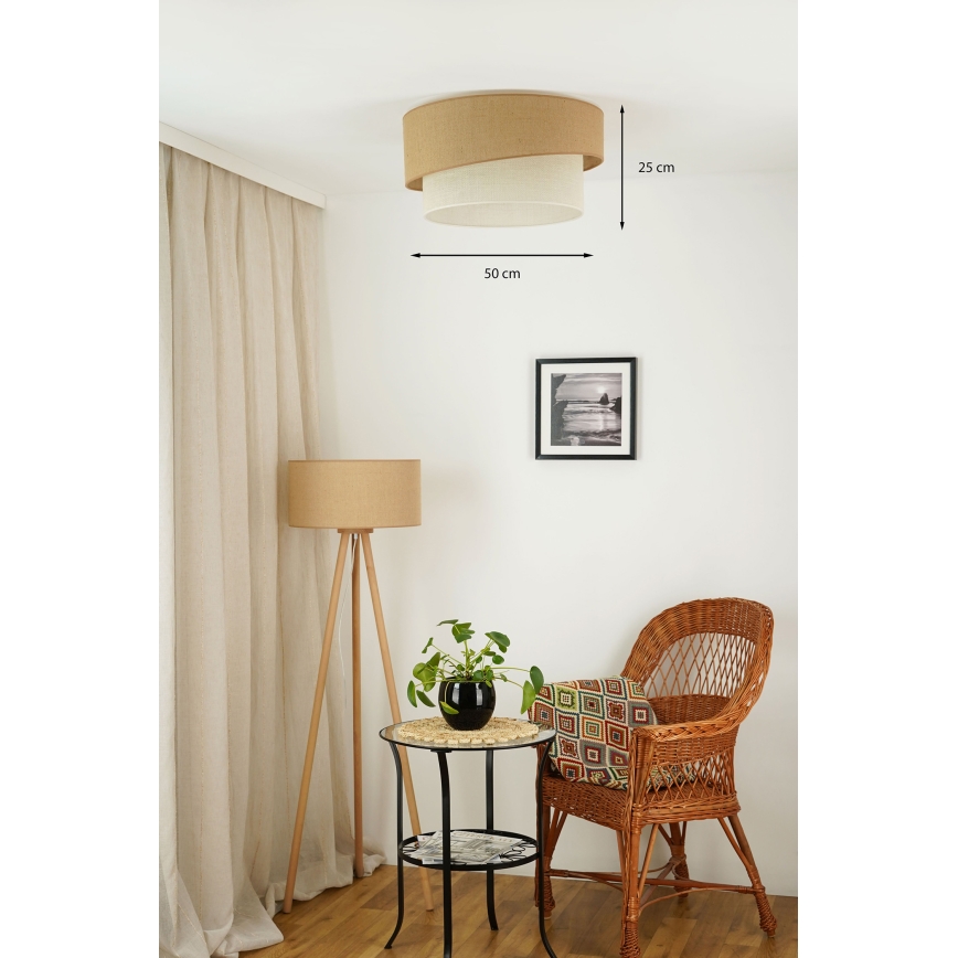 Brilagi - Taklampa SHINE 1xE27/15W/230V diameter 50 cm beige/grädde