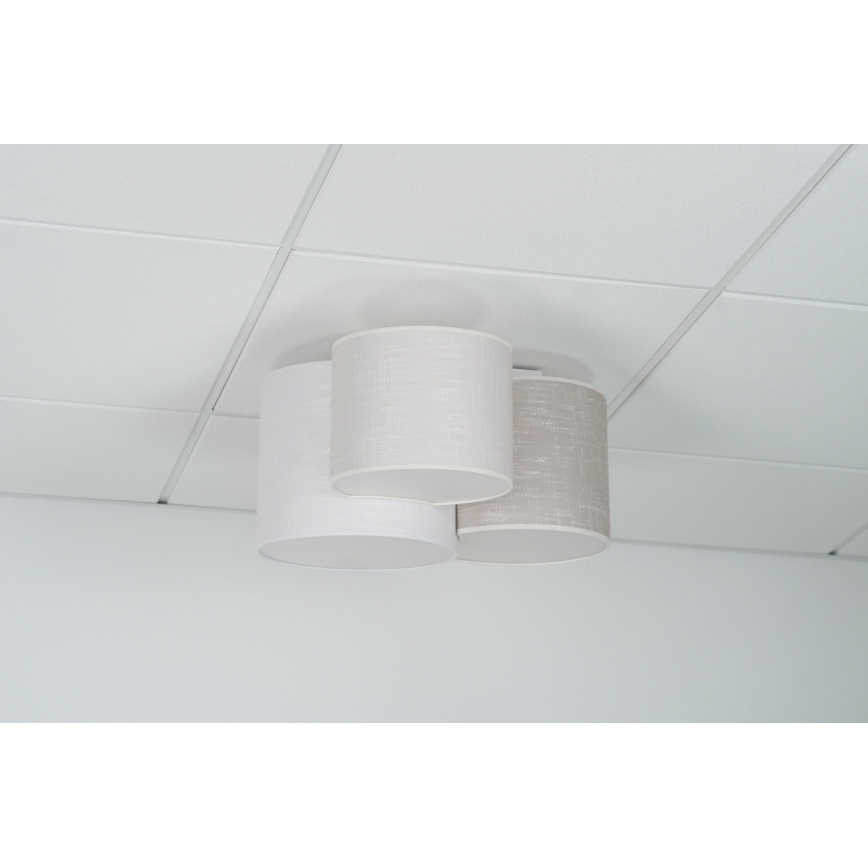 Brilagi - Taklampa SNAKE 3xE27/15W/230V grå/grädde