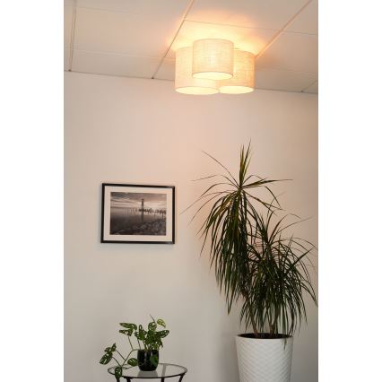 Brilagi - Taklampa SNAKE 3xE27/15W/230V grå/grädde