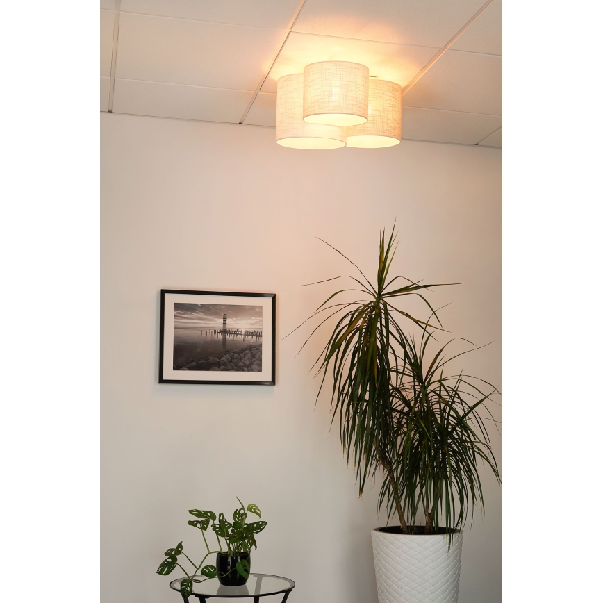 Brilagi - Taklampa SNAKE 3xE27/15W/230V grå/grädde