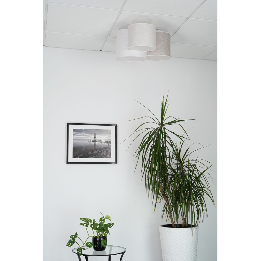 Brilagi - Taklampa SNAKE 3xE27/15W/230V grå/grädde