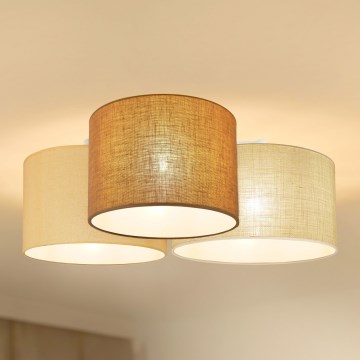Brilagi - Taklampa SPINDEL 3xE27/15W/230V beige/grädde