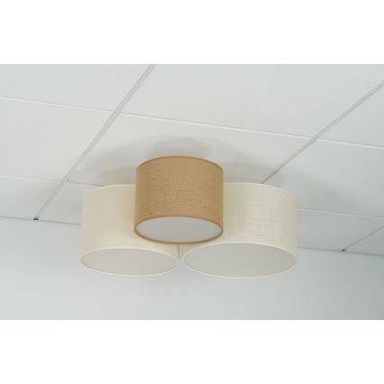 Brilagi - Taklampa SPINDEL 3xE27/15W/230V beige/grädde
