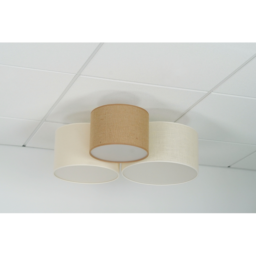 Brilagi - Taklampa SPINDEL 3xE27/15W/230V beige/grädde