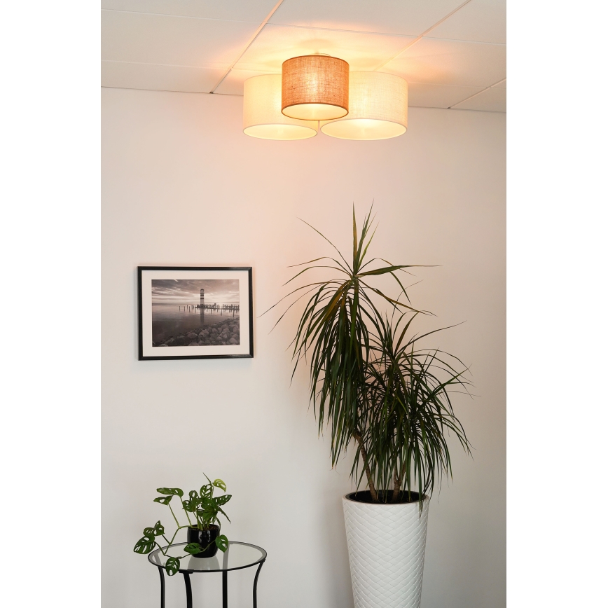 Brilagi - Taklampa SPINDEL 3xE27/15W/230V beige/grädde