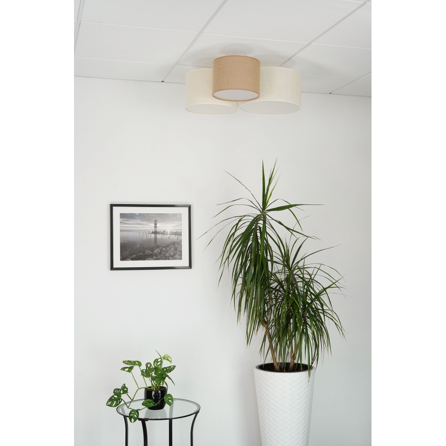 Brilagi - Taklampa SPINDEL 3xE27/15W/230V beige/grädde