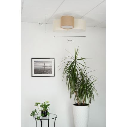 Brilagi - Taklampa SPINDEL 3xE27/15W/230V beige/grädde