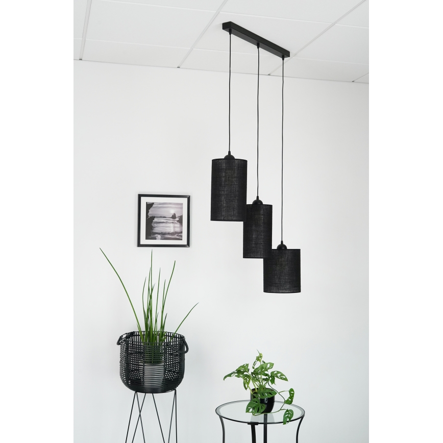 Brilagi - Taklampa TUBES 3xE27/15W/230V svart
