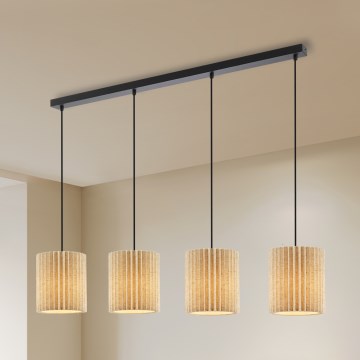 Brilagi - Takpendel med kabel NORDIC WAVE 4xE27/15W/230V linne/svart