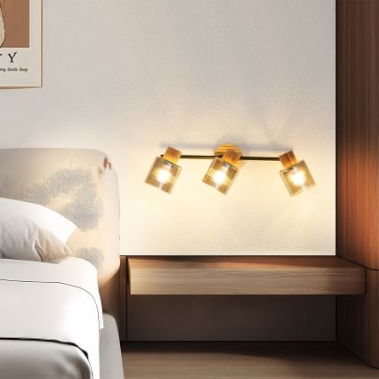 Brilagi - Takspot HYGGE 3xE14/15W/230V gummiträ/rökfärgad