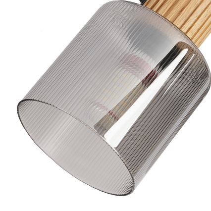 Brilagi - Takspot HYGGE 3xE14/15W/230V gummiträ/rökfärgad