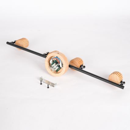 Brilagi - Takspot HYGGE 4xE14/15W/230V gummiträ/rökfärgad