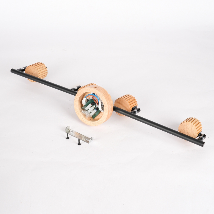 Brilagi - Takspot HYGGE 4xE14/15W/230V gummiträ/rökfärgad