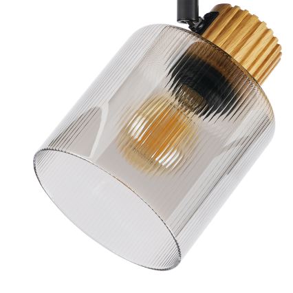 Brilagi - Takspot HYGGE 4xE14/15W/230V svart/rökfärgad