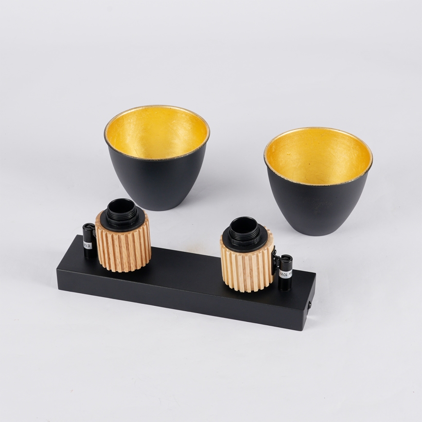 Brilagi - Takspot ODENSE 2xE14/10W/230V gummiträ/svart