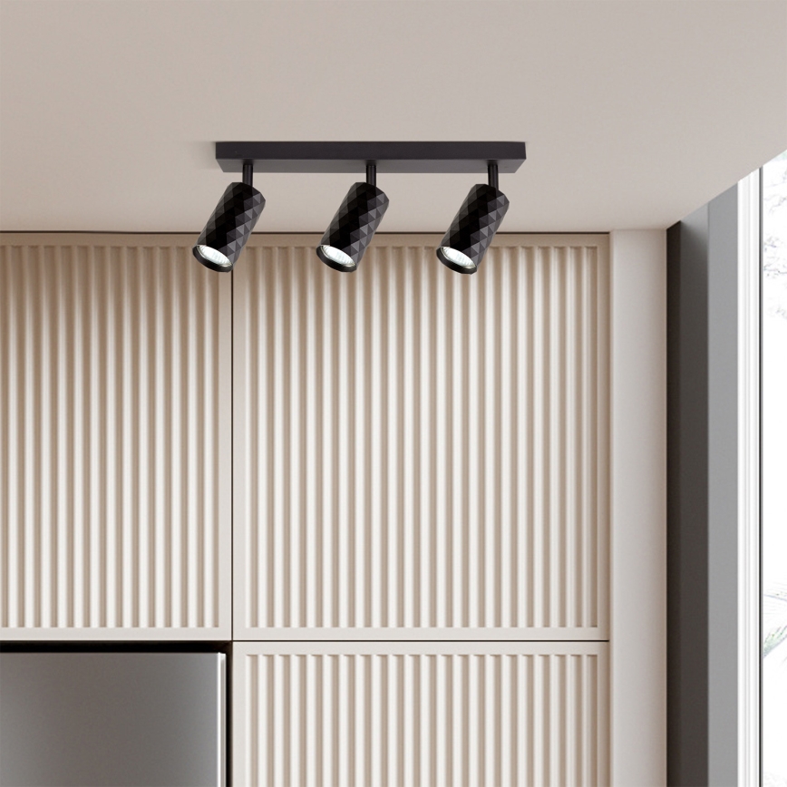 Brilagi - Takspot SELE DIAMANT 3xGU10/30W/230V svart