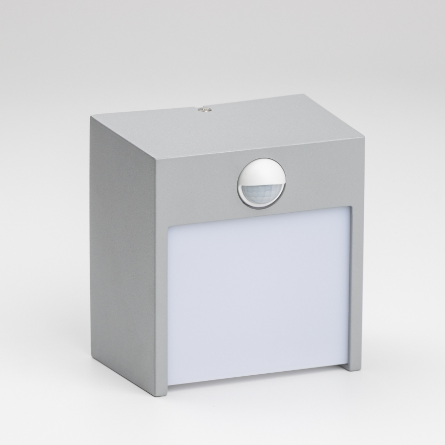 Brilagi - LED Utomhus Vägglampa med Sensor TERNI LED/12W/230V grå IP44