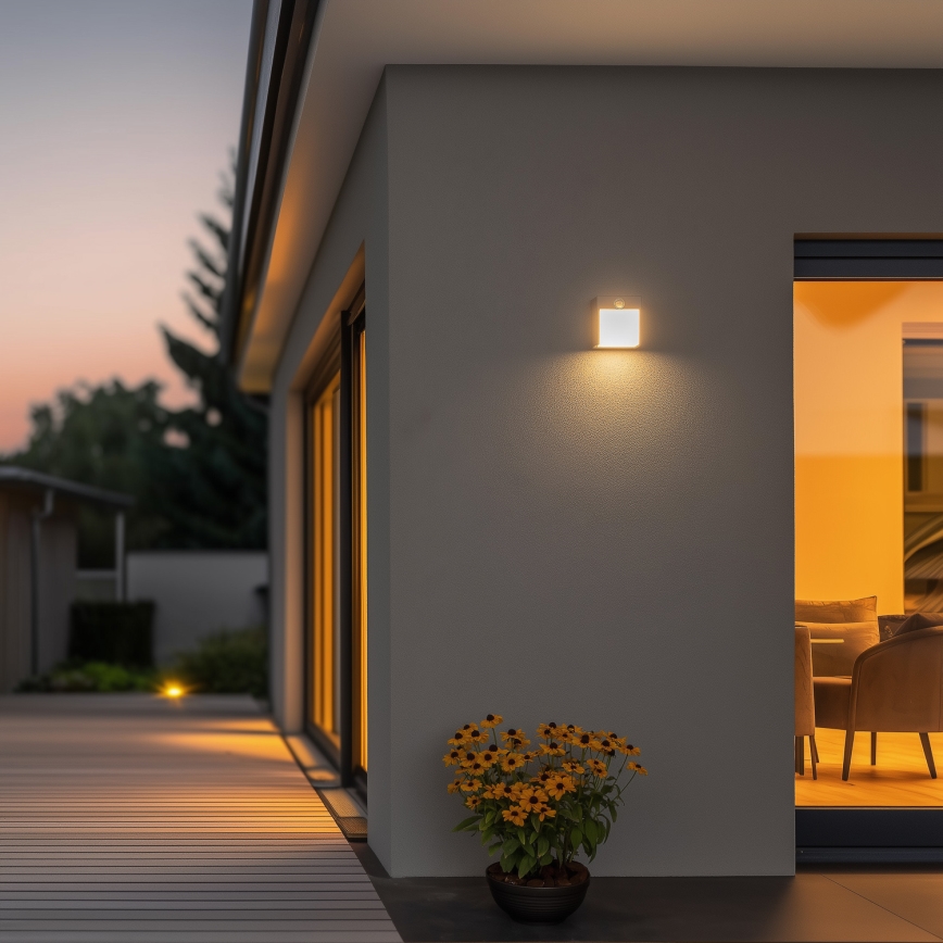 Brilagi - LED Utomhus Vägglampa med Sensor TERNI LED/12W/230V grå IP44