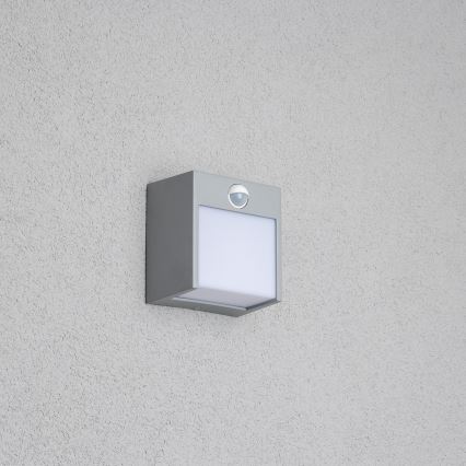Brilagi - LED Utomhus Vägglampa med Sensor TERNI LED/12W/230V grå IP44