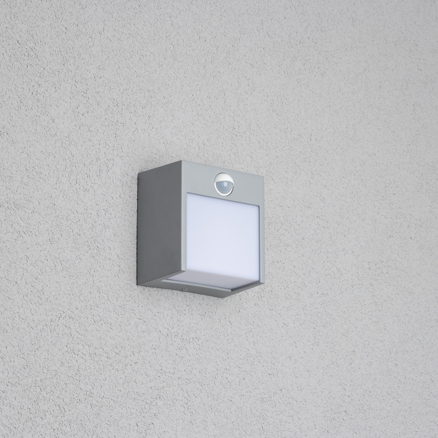 Brilagi - LED Utomhus Vägglampa med Sensor TERNI LED/12W/230V grå IP44