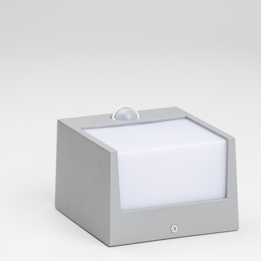 Brilagi - LED Utomhus Vägglampa med Sensor TERNI LED/12W/230V grå IP44