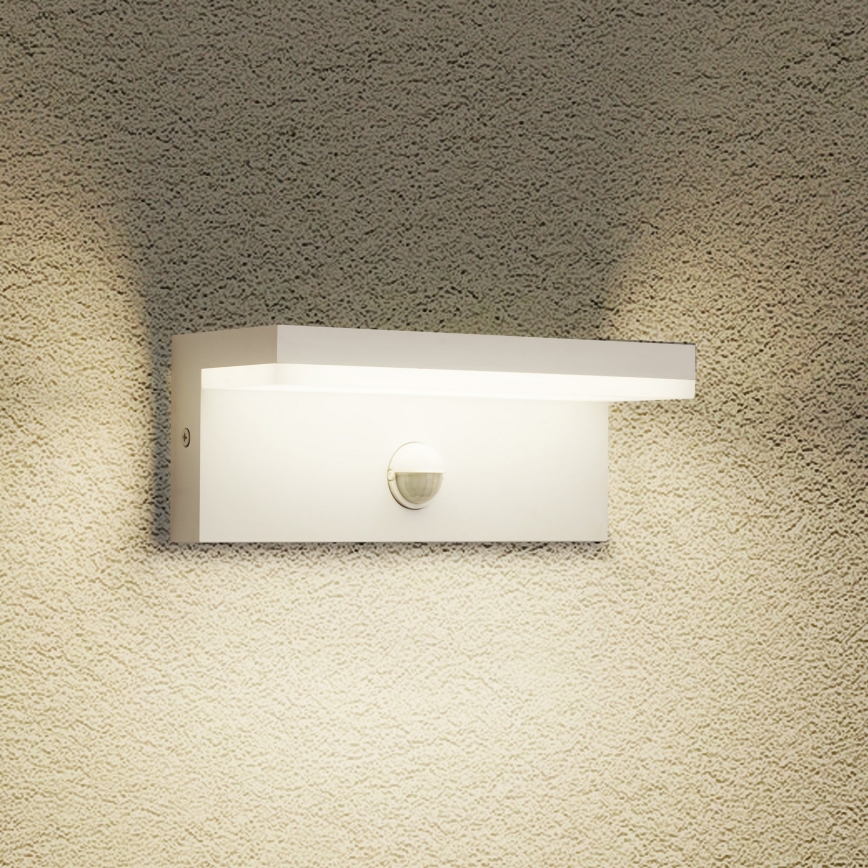 Brilagi - TESSI LED väggarmatur för utomhusbruk med sensor LED/10W/230V vit IP54