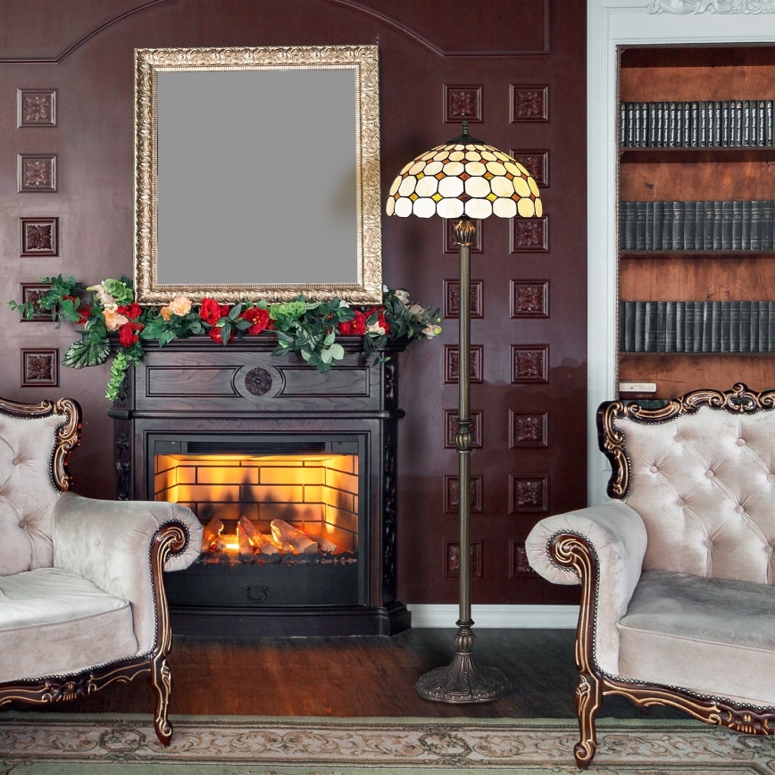 Brilagi - Tiffany-golvlampa i glasmosaik DORAN 2xE27/60W/230V