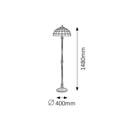 Brilagi - Tiffany-golvlampa i glasmosaik DORAN 2xE27/60W/230V